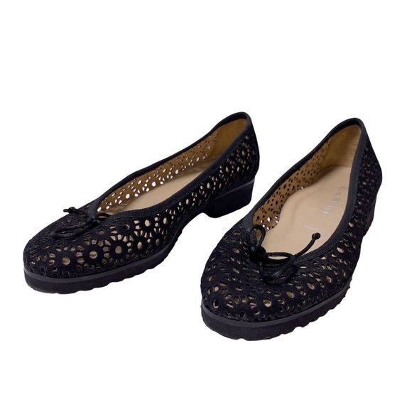* Ron White Black Cut Out Ballet Flats 7.5